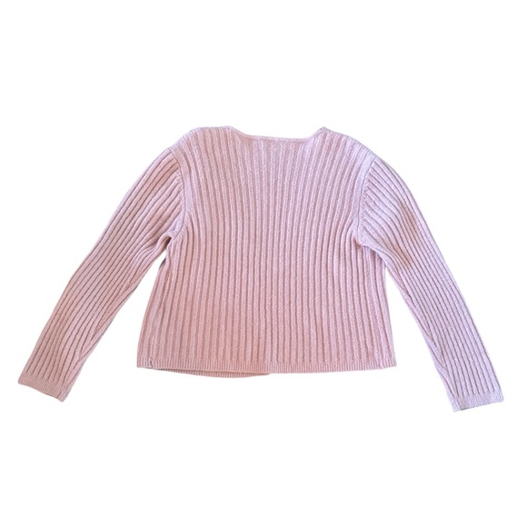 Pink Acrylic Wool Sweater with Heart Buttons - Picture 4 of 8